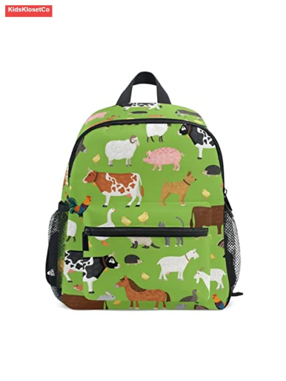 Toddler Farm Animal Backpack with Safety Whistle for School Daycare